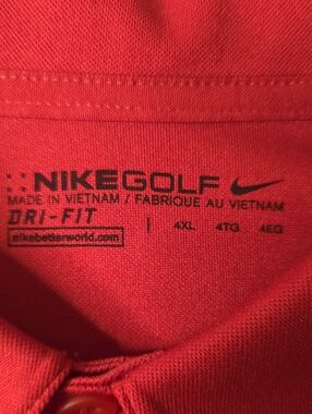 Nike 4XL Men's Red/Grey Colorblock Golf Dri-FIT Polo